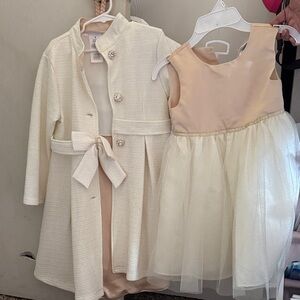 Elegant Cream Dress and Coat Set